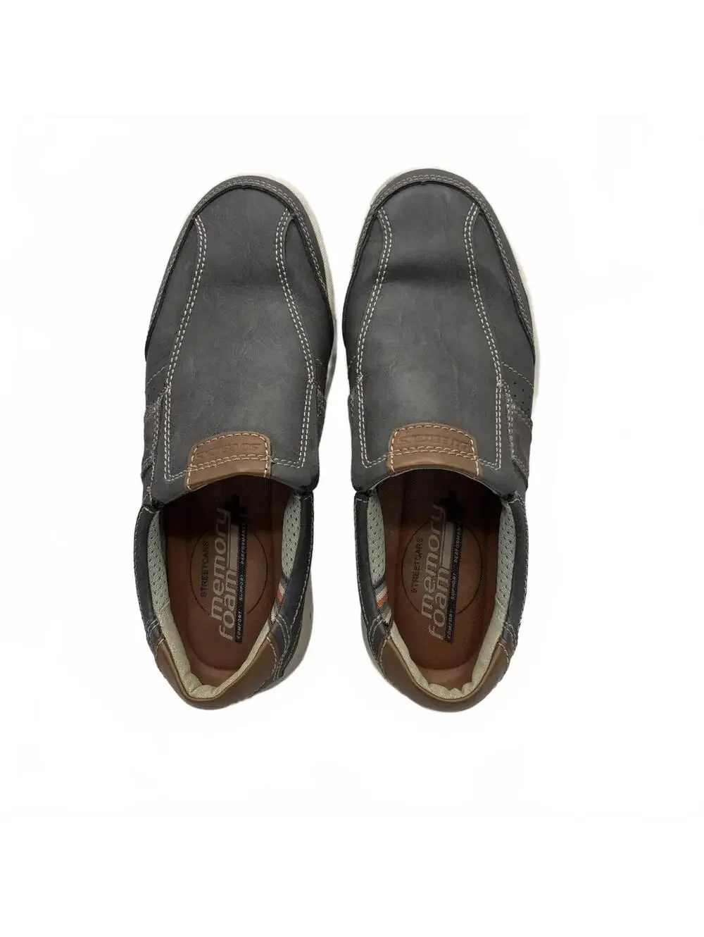 Seaside Men's Genuine Leather Slip-On Loafers Size 8.5 M Black Brown